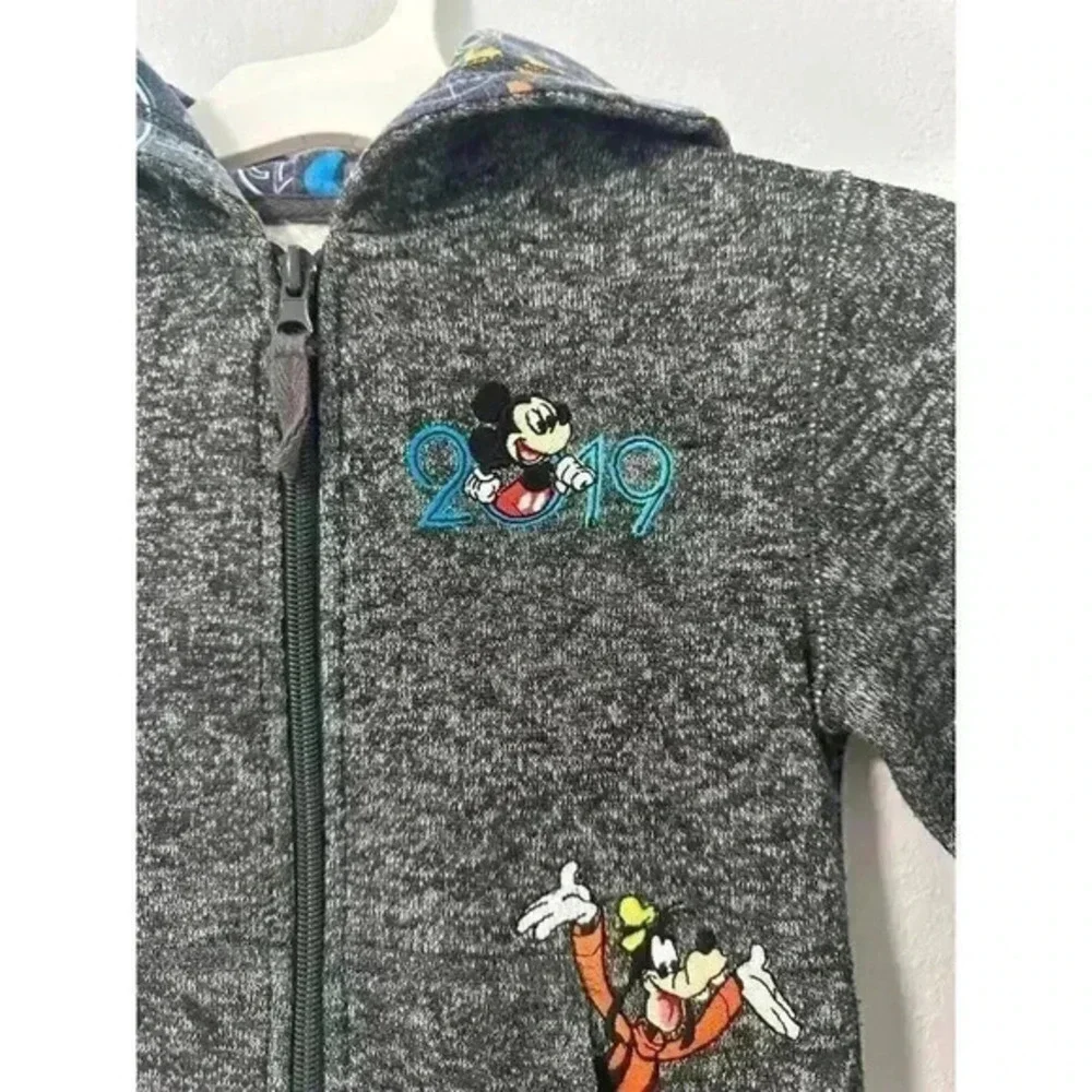 Walt Disney World Parks Youth Lg Hoodie Jacket Mickey Goofy All Embroidered 2019